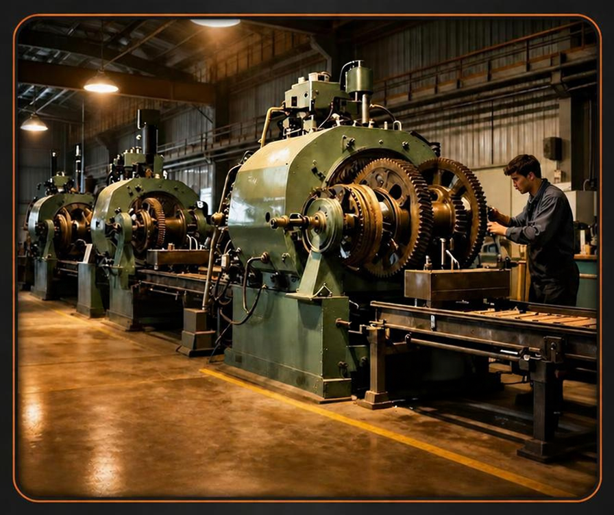 Equipamentos industriais em ambiente de produção